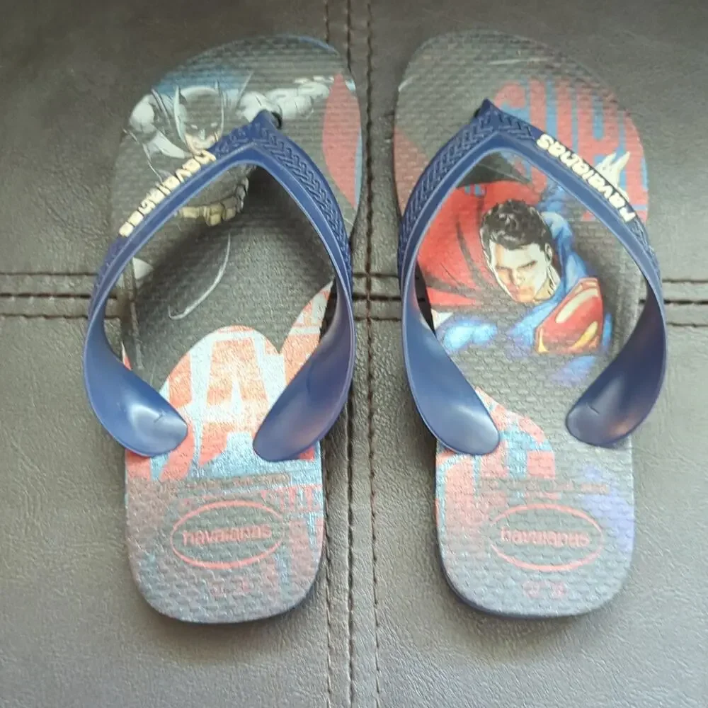 Havaianas Toddler Size 11 Navy Batman Vs Superman Flip Flop Sandals